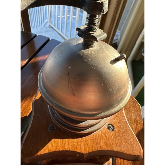 Sold Vintage Wood & Brass Kaffee Coffee Grinder Mill - Picture 5 of 9